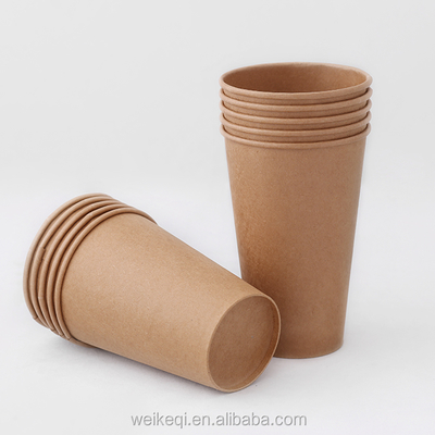Custom Logo Disposable kraft Single Wall Paper Cup 3oz to 32oz