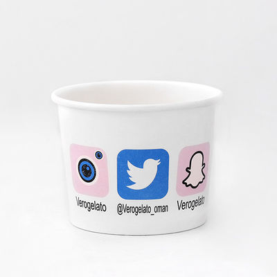 Custom Printing Ice Cream Sundae Bowl Set Disposable 120ml Double PE Coating