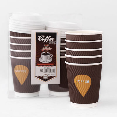 8oz Kraft Ripple Paper Cups 92mm PE Coated Hot Coffee Paper Cup
