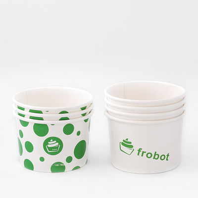 Disposable Ice Cream Paper Bowl 650ml Logo Custom White Dessert Bowls Sturdy Shape