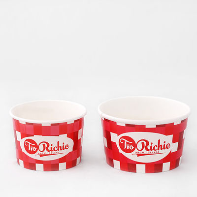 Eco Friendly Ice Cream Paper Bowl 0.75L Sundae Container With Mutli Color Print