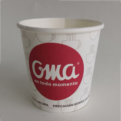 6oz Single Wall Paper Cup 0.18L Biodegradable Paper Cups For Cold Drinks Custom Label