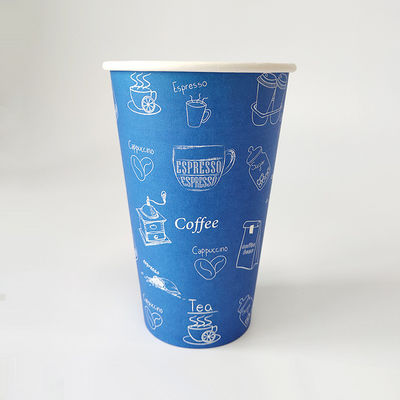 600ml Single Wall Paper Hot Cups Custom Printing 20oz Paper Cup TUV