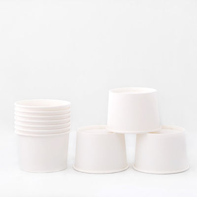 Disposable 120ml Paper Bowl Custom Logo White Kraft PE Coated For Food And Soup