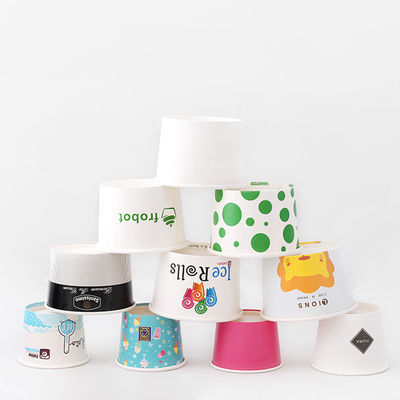 Yogurt 120ml Ice Cream Paper Bowl Yogurt Bowls Custom Logo Double PE Coated