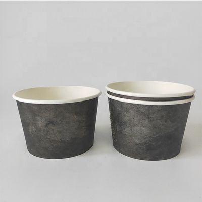 Custom Print Disposable Hot Soup Bowls 363ml PE Coated White Paper Soup Bowls