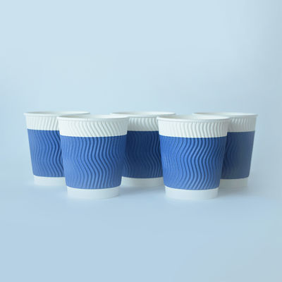 22Oz 630cc Ripple Wall Paper Cup For Juice PE Coated Eco Friendly