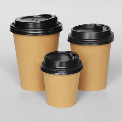Disposable Kraft Hot Cups PLA Coated Single Wall Logo Custom Kraft Paper Soup Cup