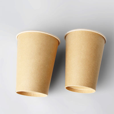Food Grade Brown Kraft Paper Cup Plastic Free Coated Single Wall Kraft Hot Cups