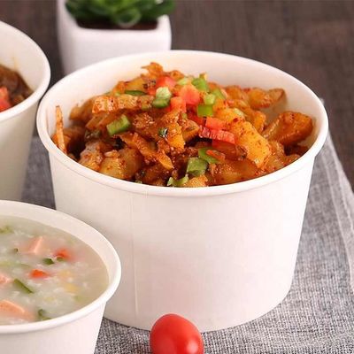 1100ml Paper Dessert Bowls Food Packaging Noodle Salad Container 66mm