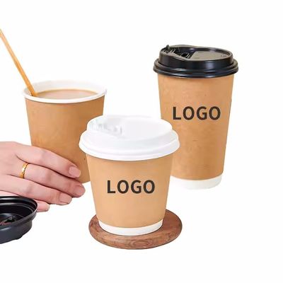 TUV Kraft Paper Cup 7OZ 210ml Double Wall Kraft Cup Customized Size