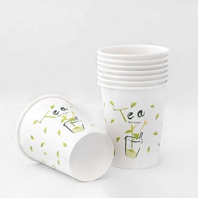 7oz 210ml Biodegradable Tea Cups Custom Printed Paper Coffee Cups