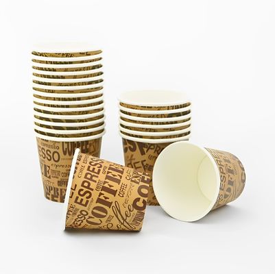 Custom Printed Logo Single Wall Paper Cup 6oz 180ml Double Single Wall Coffee Cups