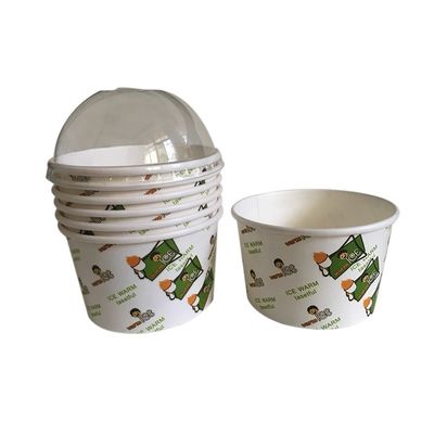 Compostable 120ml Paper Bowl White Kraft PLA Coated Disposable Paper Ice Cream Cups