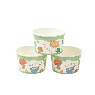 Food To Go Paper Food Bowls 600ml Soup Box Container Portable Salad Bowl PLA Coated