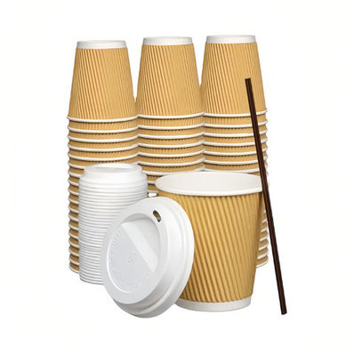 4OZ 125ml Kraft Paper Cup Kraft Ripple Cups PLA Coated