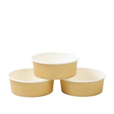 Logo Customized Printed Paper Bowl 650ml Single Shape Biodegradable PLA Coated