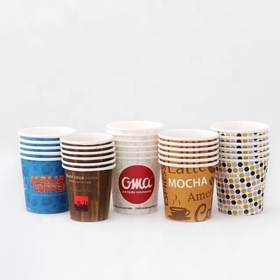 Biodegradable PLA PE Coated single wall paper Cups 1oz-4oz with Lids