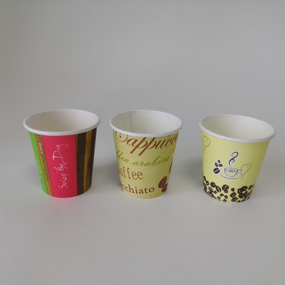 Biodegradable PLA PE Coated single wall paper Cups 1oz-4oz with Lids
