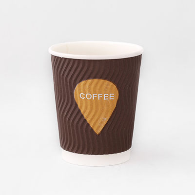 Disposable Ripple Paper Coffee Cups 8oz Paper Juice Cup Customized Size