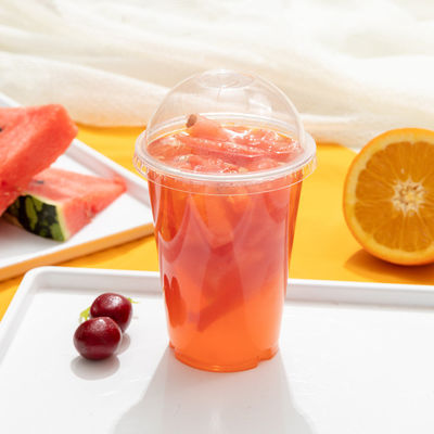 Biodegradable PLA Plastic Cup 550ML printed logo cold drink cups with lids