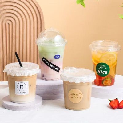 Disposable Transparent Pet Plastic Cup Custom Logo Iced Coffee Cup