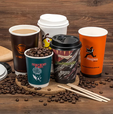 Round Double Wall Paper Cup 20oz 610ml Custom Compostable Coffee Cups