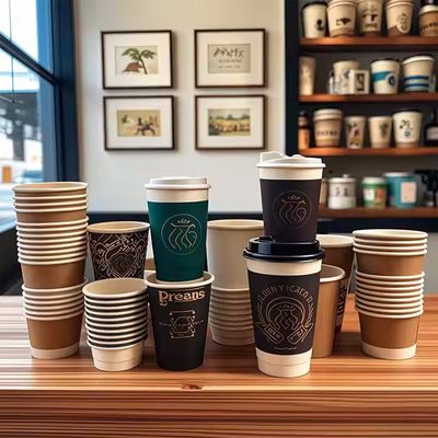 FSC Double Wall Disposable Coffee Cups 22oz Eco Friendly Paper Cup 630cc