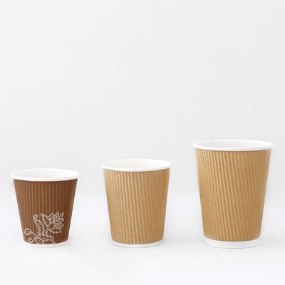 Customization Ripple Wall Paper Cup 10oz Hot Drinking 90mm  Paper Cold Drink