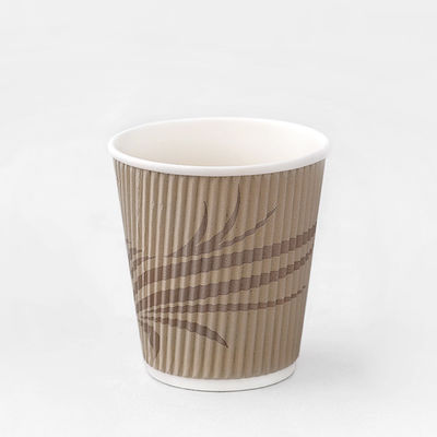 Bio Degradable Ripple Wall Paper Cup 12oz Hot Drinking Kraft Ripple Paper Cups