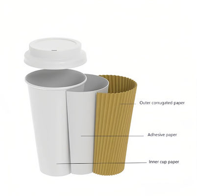Disposable Kraft Ripple Mini Cups 315ml Biodegradable Hot Drink Cups